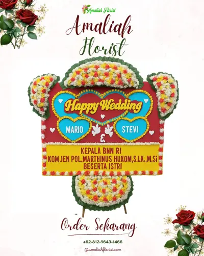 Karangan Papan Bunga Pernikahan di Heledulaa Selatan